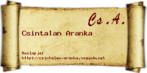 Csintalan Aranka névjegykártya